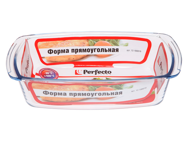 Форма из жаропрочного стекла, 1.8 л, прямоугольная, 270х140х72 мм, PERFECTO LINEA