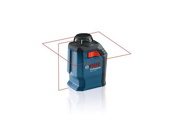 Нивелир лазерный линейный BOSCH GLL 2-20 с держателем в чем. (проекция: крест, 1 плоскость 360°, до 20 м, +/- 4.00 мм/м, резьба 1/4")