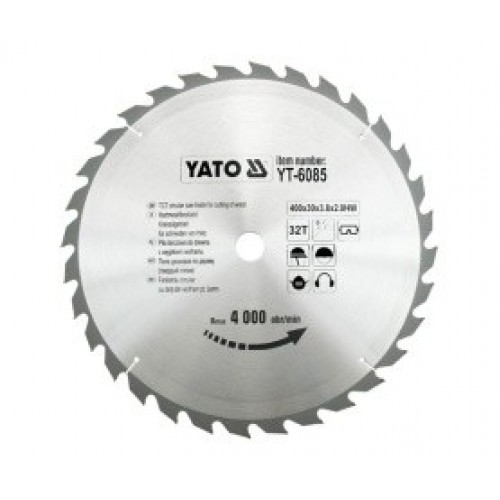 Диск пильный по дереву 400/30 32T с твердосплавными напайками "Yato"