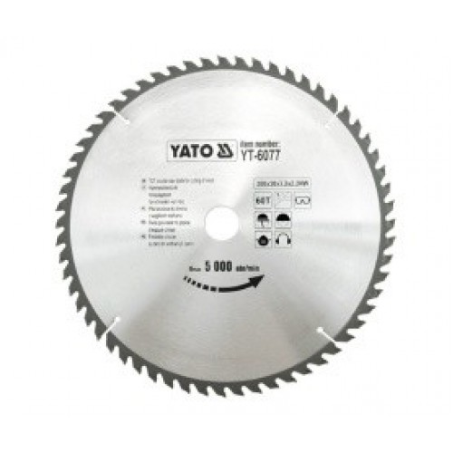 Диск пильный по дереву 300/30 60T с твердосплавными напайками "Yato"