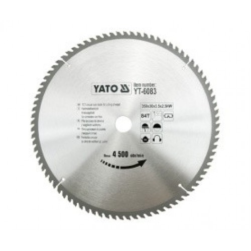 Диск пильный по дереву 350/30 84T с твердосплавными напайками "Yato"